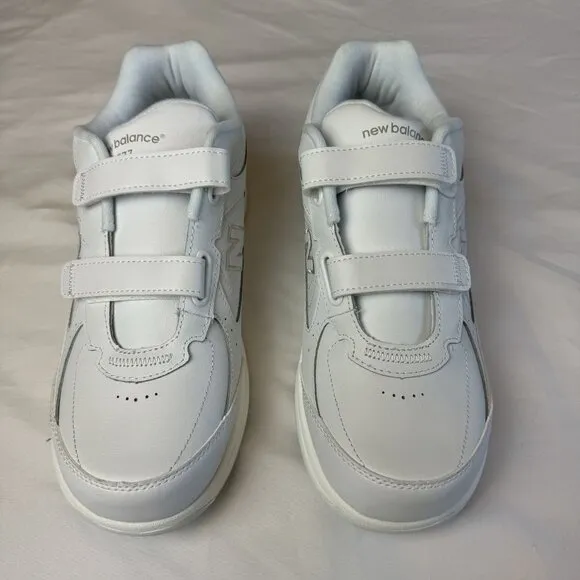 New Balance 577 Hook &amp; Loop Walking Shoes Mens White Everyday Casual Sneakers 10