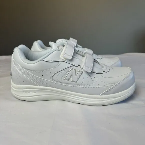 New Balance 577 Hook &amp; Loop Walking Shoes Mens White Everyday Casual Sneakers 10