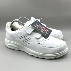 New Balance 674 Sneakers Men Size 10 4E White Leather Hook &amp; Loop Comfort Shoes