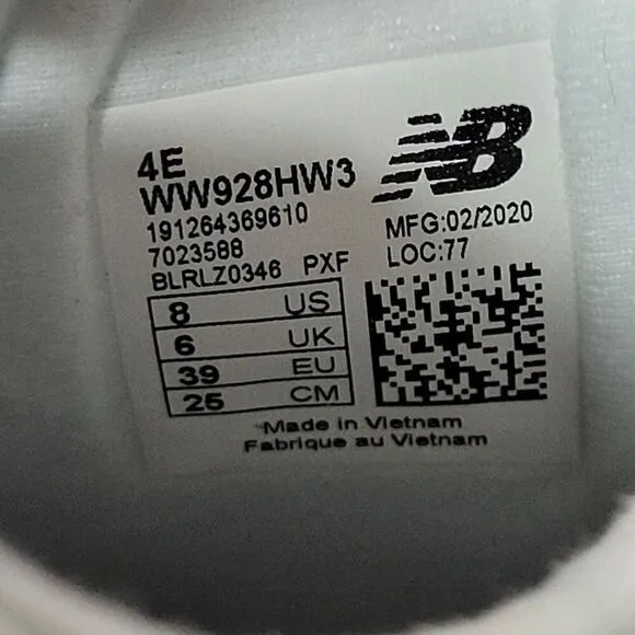 New Balance 928v3 Shoes Women Size 8 4E XX-Wide Stability Support Walking White