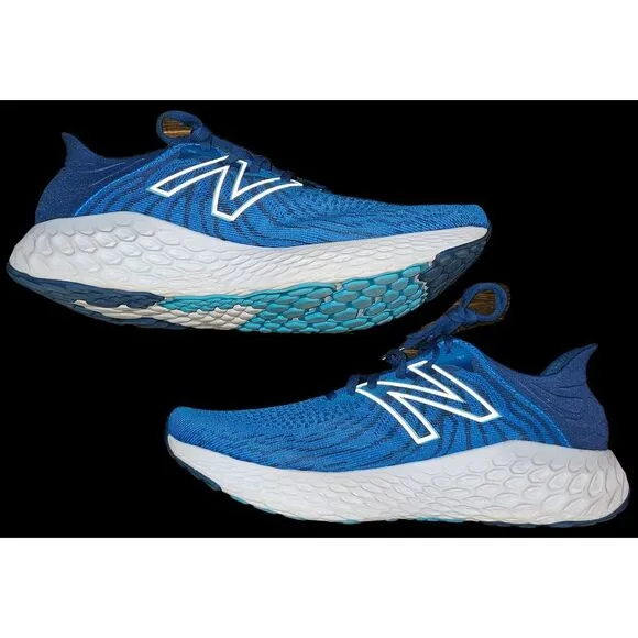 New Balance Fresh Foam Running Shoes Athletic Blue White Comfort Training