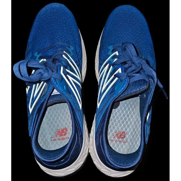 New Balance Fresh Foam Running Shoes Athletic Blue White Comfort Training