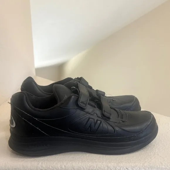 New Balance Mens 577 Walking‎ Shoes Black MW577VK Hook And Loop Low Top 12