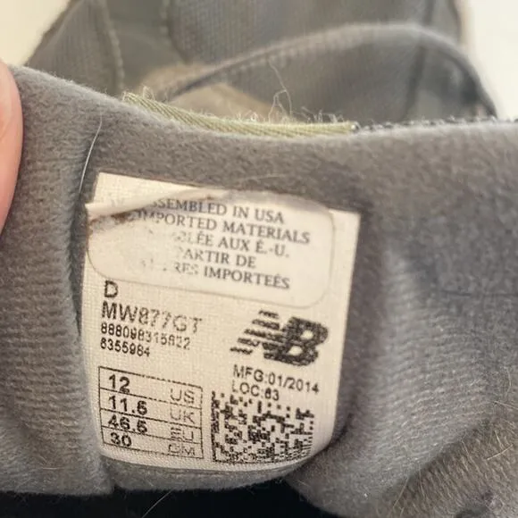 New Balance MW877 Men’s Walking Sneakers Sz 12 Abzorb Sole Gray Athletic