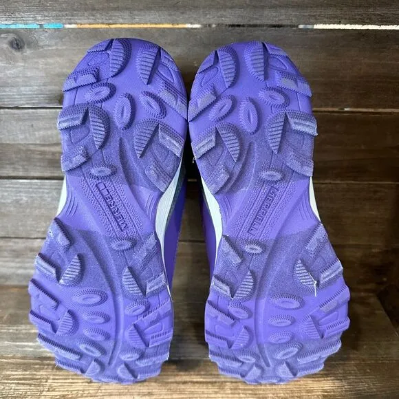 New Big Kids Merrell Moab‎ Speed Gray Mid Waterproof Ankle Hiking Boots Size 7 Y