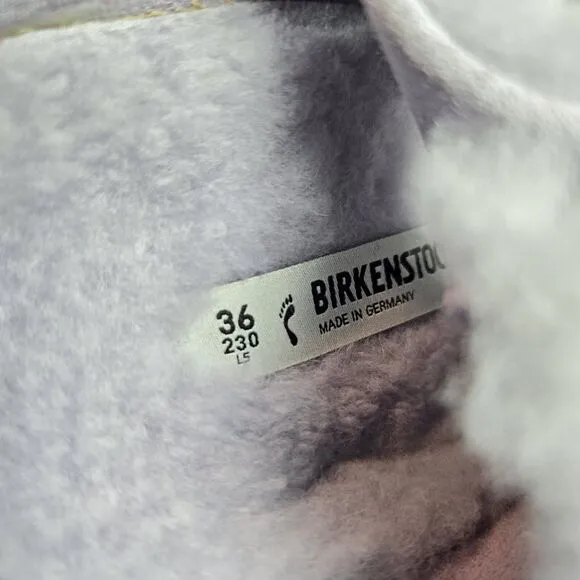 NEW Birkenstock Arizona Shearling Womens 5 EU 36 Narrow Sandals Purple Brown
