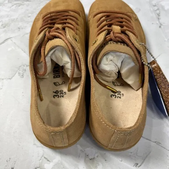 NEW Birkenstock ARRAN Sand Suede Sneakers SIZE 36 US 5 Regular Leather Shoes NIB