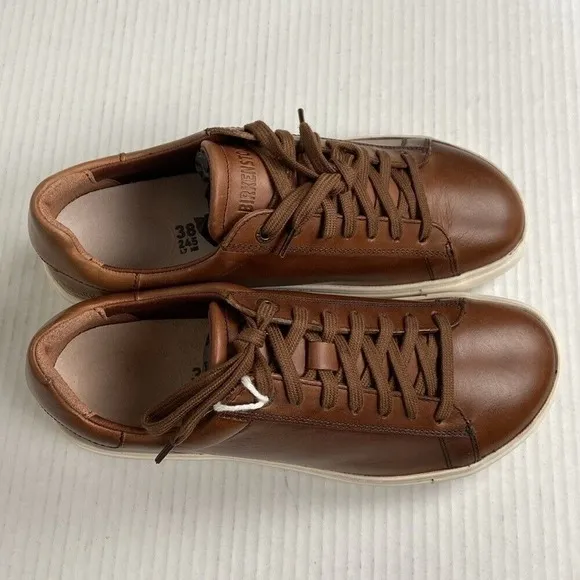 NEW Birkenstock Bend Low Natural Leather Sneaker EU38 Cognac Narrow Fit‎ 1026206