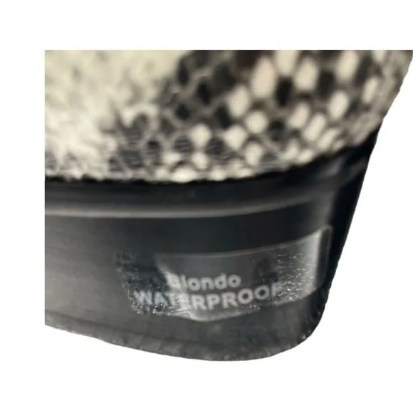 NEW BLONDO waterproof snakeskin print women’s ankle booties, size 7M