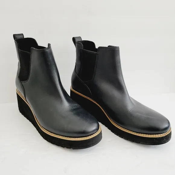 New COLE HAAN ZeroGrand City Wedge Ankle Boots Waterproof, Size 8,5