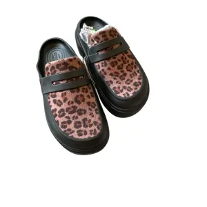 NEW CROCS Stomp Leopard Loafer 210366 Black/Cheetah Print Size 6M 8W