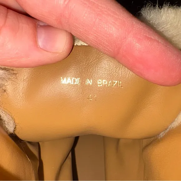 New Cult Gaia Paola Faux Shearling Trim Lug Boot Shoes Brown Sz 41 11