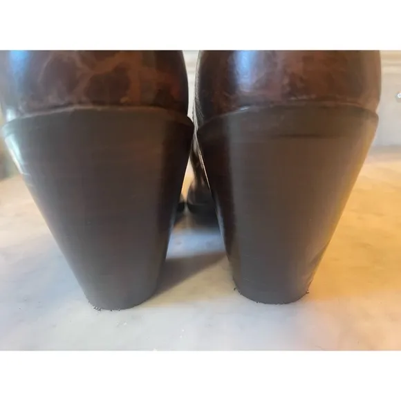 NEW DAN POST JILTED BOOTS EMBROIDERED OTK OVER THE KNEE DISTRESSED BROWN LEATHER