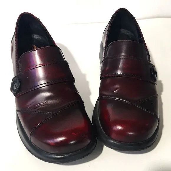 NEW Dansko Karen Marbled Oxblood Y2K Chunky Platform Slip On Shoes Women's 10