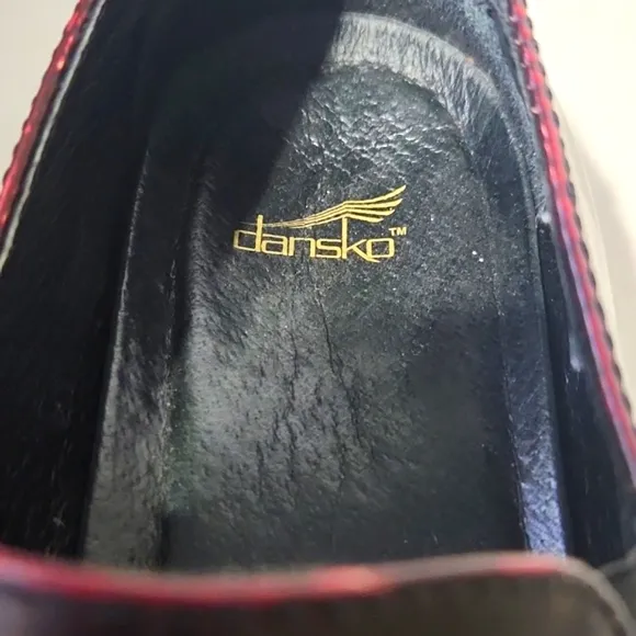 NEW Dansko Karen Marbled Oxblood Y2K Chunky Platform Slip On Shoes Women's 10