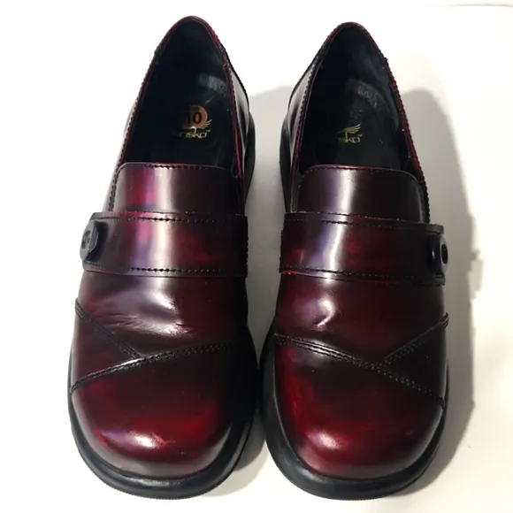NEW Dansko Karen Marbled Oxblood Y2K Chunky Platform Slip On Shoes Women's 10