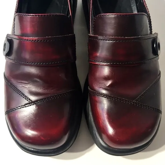 NEW Dansko Karen Marbled Oxblood Y2K Chunky Platform Slip On Shoes Women's 10