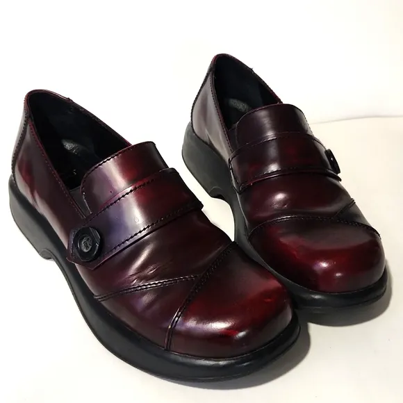 NEW Dansko Karen Marbled Oxblood Y2K Chunky Platform Slip On Shoes Women's 10