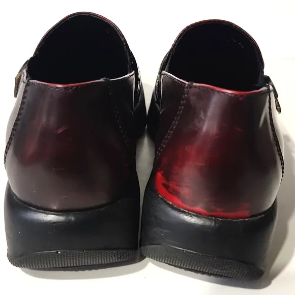 NEW Dansko Karen Marbled Oxblood Y2K Chunky Platform Slip On Shoes Women's 10