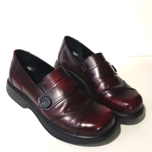 NEW Dansko Karen Marbled Oxblood Y2K Chunky Platform Slip On Shoes Women's 10