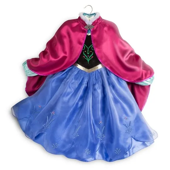 New Disney Store Frozen Princess Anna Halloween Costume Dress Cape 9/10