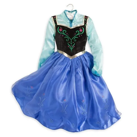 New Disney Store Frozen Princess Anna Halloween Costume Dress Cape 9/10