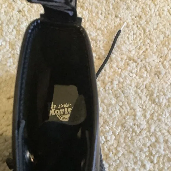 New DOC MARTENS  1460 DISRUPT 8 EYE BLACK/White LEATHER BOOTS MENS 7 WOMANS 8