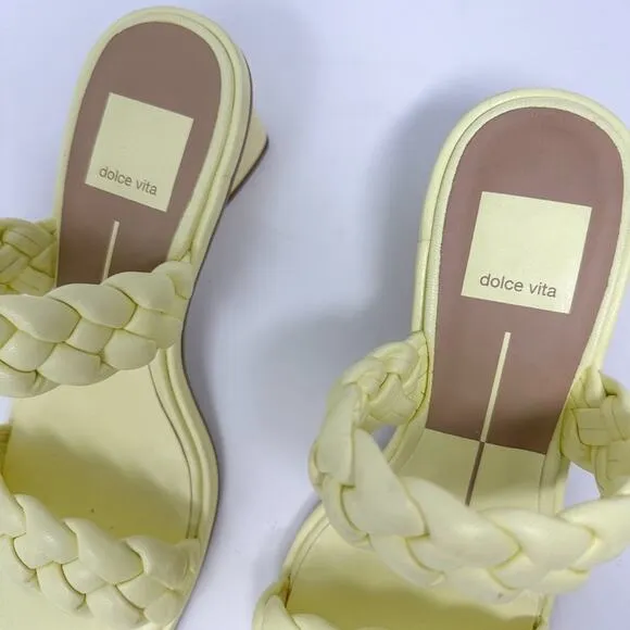 NEW Dolce Vita Ronin Light Yellow Double Braided Strap Sandal Size 6 MSRP $115