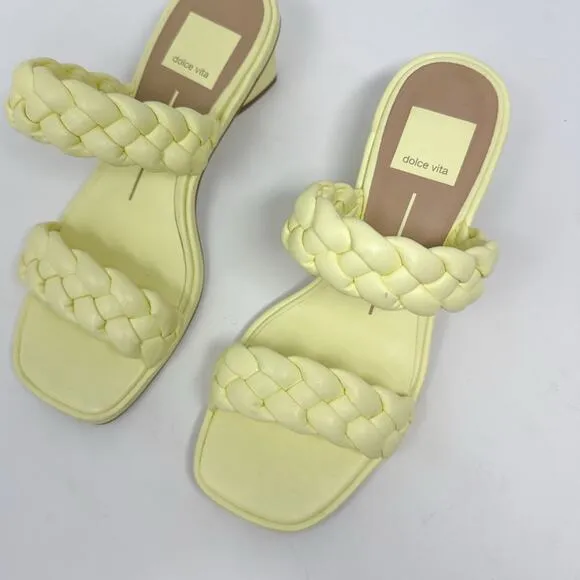 NEW Dolce Vita Ronin Light Yellow Double Braided Strap Sandal Size 6 MSRP $115