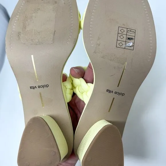 NEW Dolce Vita Ronin Light Yellow Double Braided Strap Sandal Size 6 MSRP $115