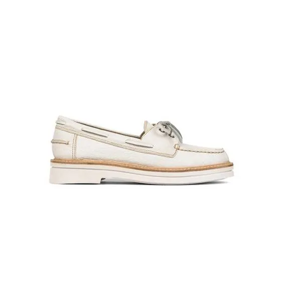 NEW DONALD PLINER women's lillith boat shoe in off white