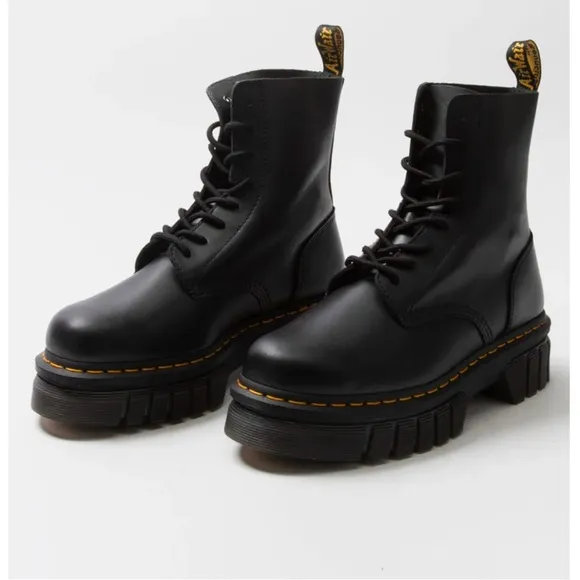 NEW dr Doc martens AUDRICK NAPPA LEATHER PLATFORM ANKLE BOOTS
