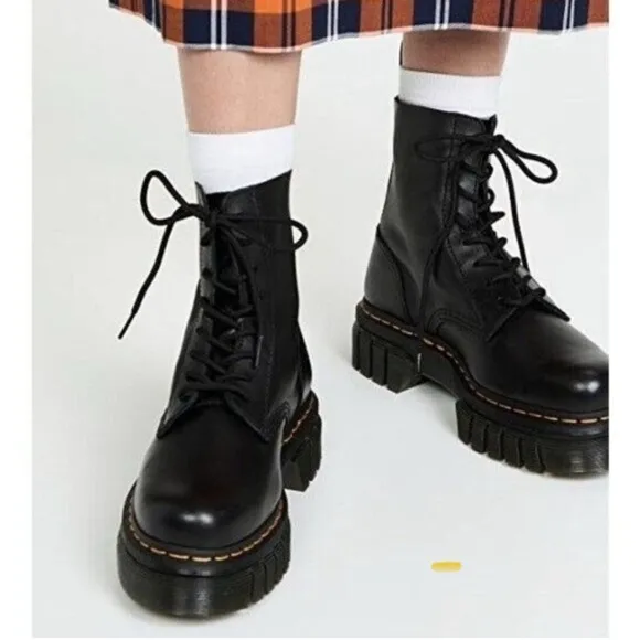 NEW dr Doc martens AUDRICK NAPPA LEATHER PLATFORM ANKLE BOOTS