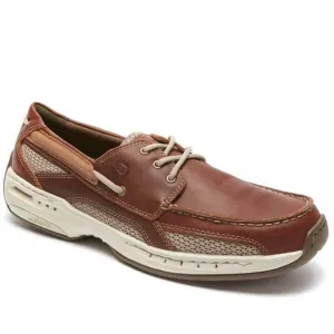 NEW DUNHAM men's captain boat shoes - medium in brown
