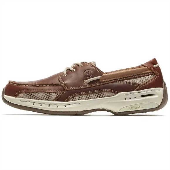 NEW DUNHAM men's captain boat shoes - medium in brown