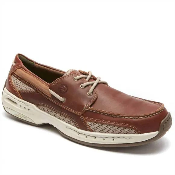 NEW DUNHAM men's captain boat shoes - medium in brown
