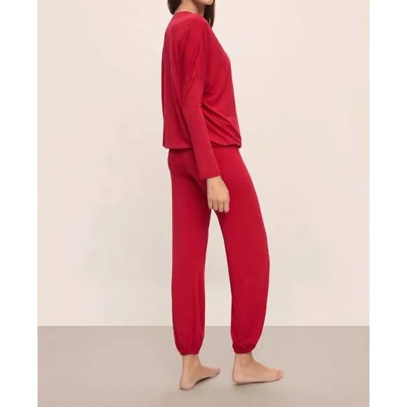 NEW EBERJEY gisele slouchy pajama set in haute red