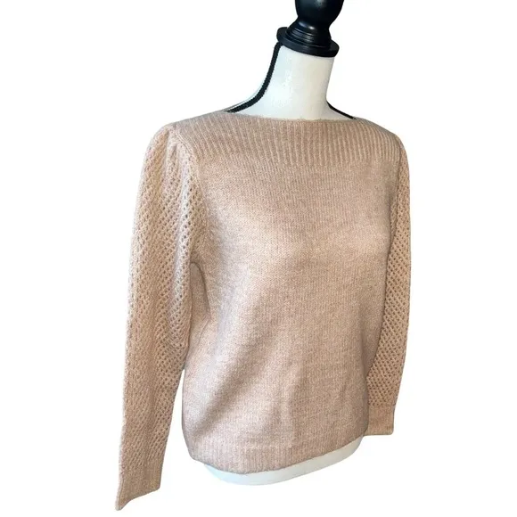 NEW EnMerci Pink Bateau Neck Sweater sz L
