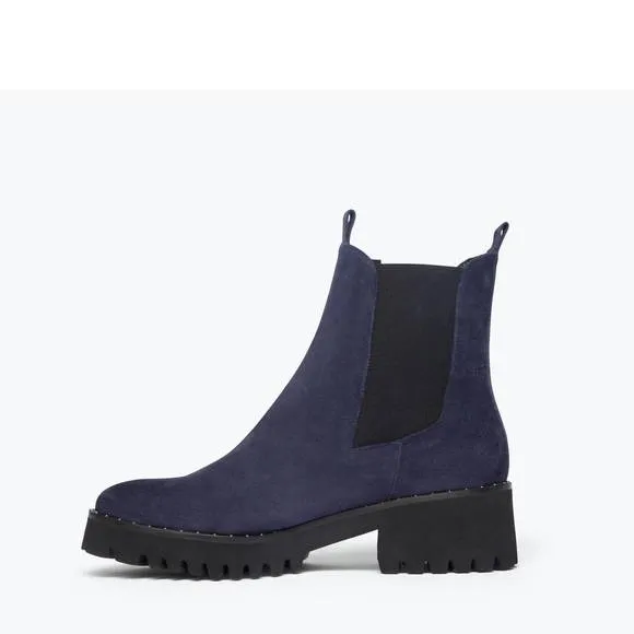 NEW FREDA SALVADOR women's brooke suede water resistant boot in navy