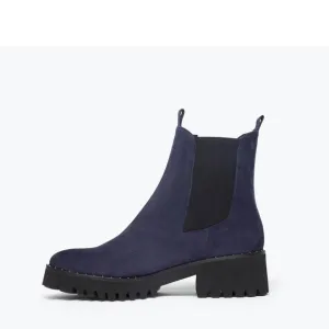 NEW FREDA SALVADOR women's brooke suede water resistant boot in navy