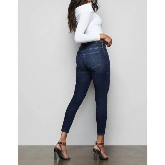 NEW GOOD AMERICAN good legs stretch denim high rise skinny jeans in blue