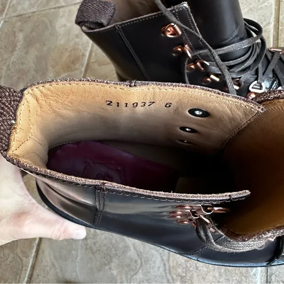 NEW Grenson Nanette Brown Platform Lace Up Hiking Boots
