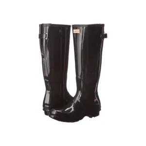 NEW Hunter Original Back Adjustable Gloss Rain Boots Black EU 36 US 5 UK 3
