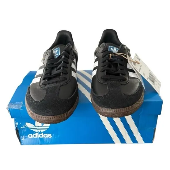 New In Box Adidas Originals Samba OG J Youth Big Kids Size 4 Black White IR3676