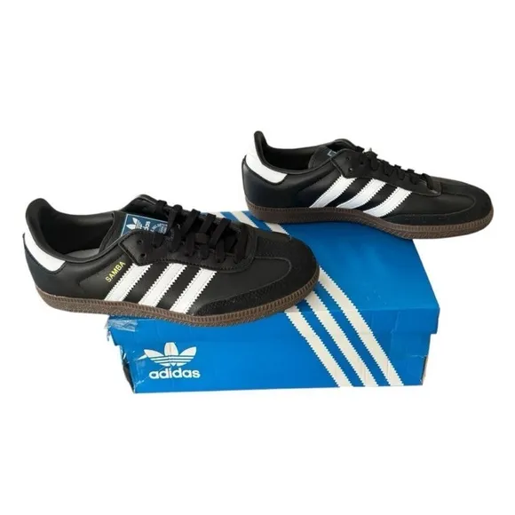New In Box Adidas Originals Samba OG J Youth Big Kids Size 4 Black White IR3676