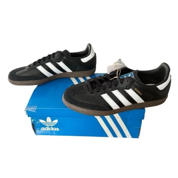 New In Box Adidas Originals Samba OG J Youth Big Kids Size 4 Black White IR3676