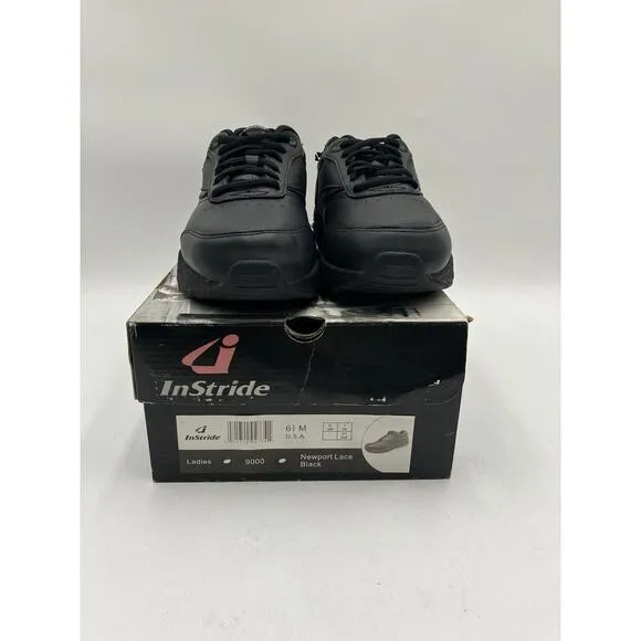 NEW InStride Newport Lace Women's Walking Shoes Black US Size 6.5 (9000 M) NIB