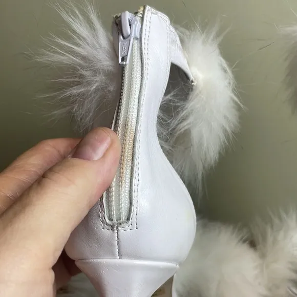 NEW Jeffrey Campbell Faux Fur Cookie White High Heels Shoes Size 6