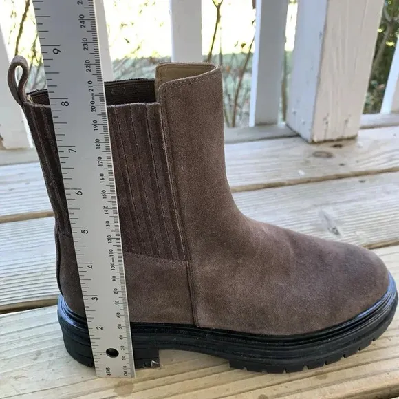 New Johnston &amp; Murphy Gianna Gore Brown Leather Ankle Boots Booties Womens 7 M