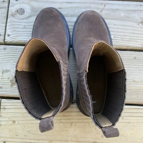 New Johnston &amp; Murphy Gianna Gore Brown Leather Ankle Boots Booties Womens 7 M